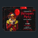 Scary Halloween Clown Costume Party Invitation<br><div class="desc">Customize for your event</div>