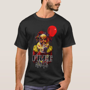 Scary Halloween Clown FREE HUGS Costume Party T-Shirt
