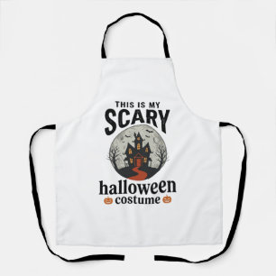 Scary Halloween Costume Haunted House Vector Desig Apron