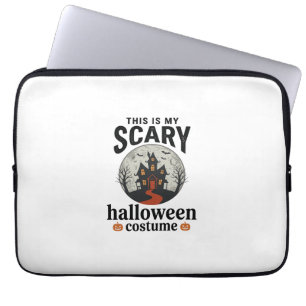 Scary Halloween Costume Haunted House Vector Desig Laptop Sleeve