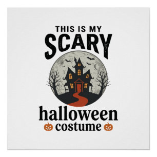 Scary Halloween Costume Haunted House Vector Desig Poster