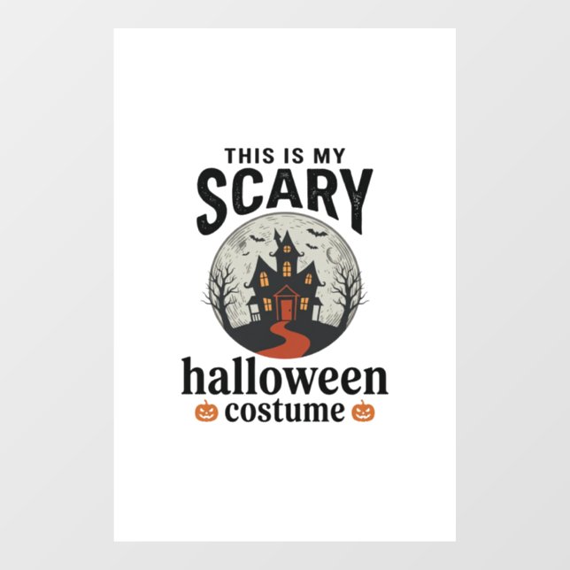 Scary Halloween Costume Haunted House Vector Desig Window Cling (Sheet)
