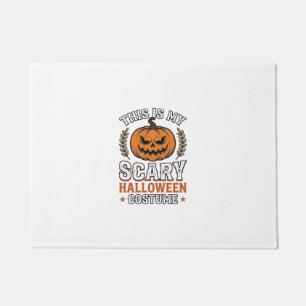 Scary Halloween Costume Pumpkin Vintage Vector Des Doormat
