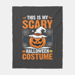 Scary Halloween Costume Pumpkin Witch Hat Design_1 Fleece Blanket