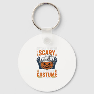 Scary Halloween Costume Pumpkin Witch Hat Shirt_1 Keychain