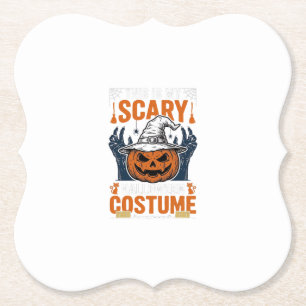 Scary Halloween Costume Pumpkin Witch Hat Shirt_1 Paper Coaster