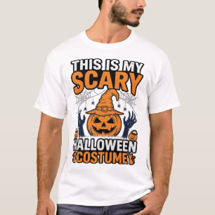 Scary Halloween Costume Pumpkin Witch Hat Shirt_1 T-Shirt