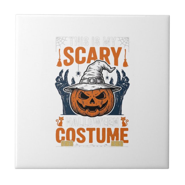 Scary Halloween Costume Pumpkin Witch Hat Shirt_1 Tile (Front)