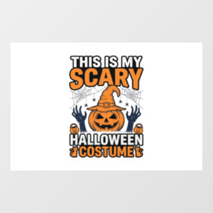 Scary Halloween Costume Pumpkin Witch Hat Shirt_1 Window Cling