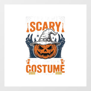 Scary Halloween Costume Pumpkin Witch Hat Shirt_1 Window Cling