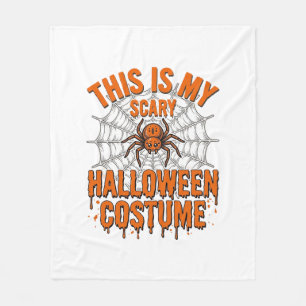 Scary Halloween Costume Spider Web Vintage Design_ Fleece Blanket