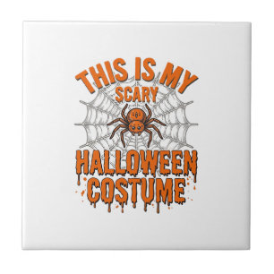 Scary Halloween Costume Spider Web Vintage Design_ Tile