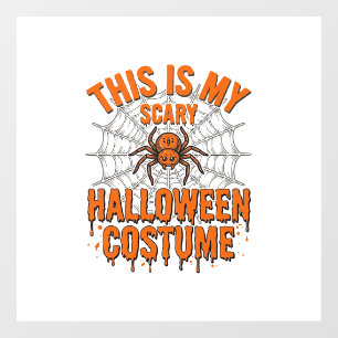 Scary Halloween Costume Spider Web Vintage Design_ Window Cling