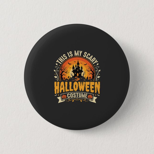 Scary Halloween Costume Vector Design 2 Inch Round Button (Front)