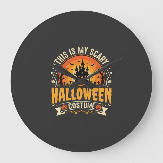 Scary Halloween Costume Vector Design Large Clock (Front)