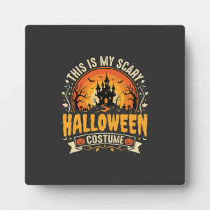 Scary Halloween Costume Vector Design Plaque