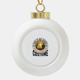 Scary Halloween Costume Vintage Engraving Shirt De Ceramic Ball Christmas Ornament
