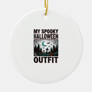 Scary Halloween Costume Vintage Graveyard Tee_1 Ceramic Ornament
