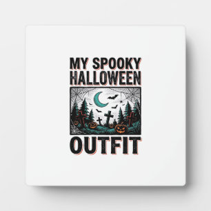 Scary Halloween Costume Vintage Graveyard Tee_1 Plaque