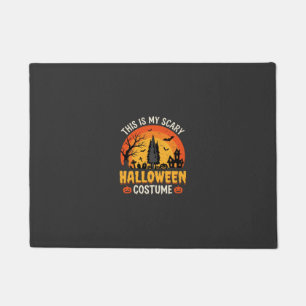 Scary Halloween Costume Vintage Sunset Design_1 Doormat
