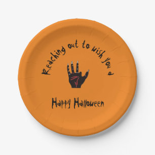 Scary Halloween Dead Hand Paper Plate