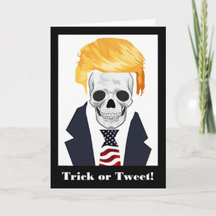 Scary Halloween Donald Trump Skull Card