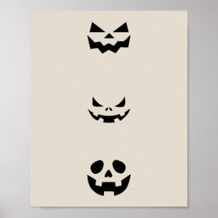 Scary Halloween Faces Poster