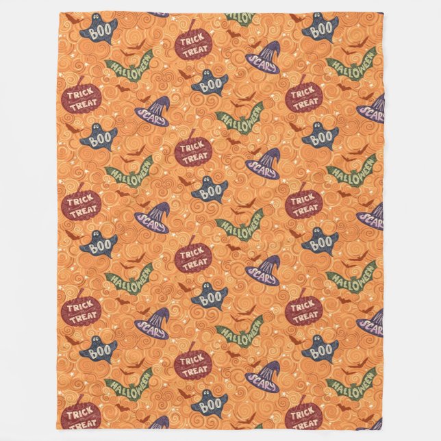 Scary Halloween Fleece Blanket (Front)