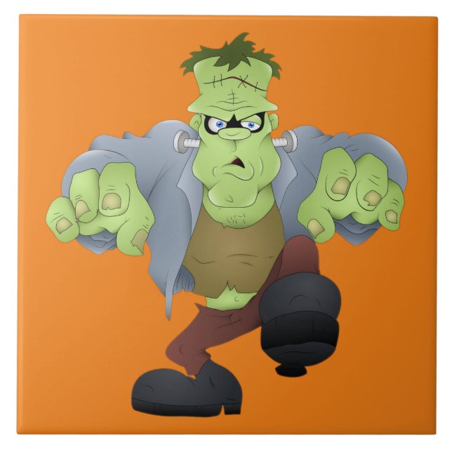 Scary Halloween Frankenstein Tile (Front)