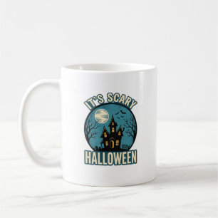 Scary Halloween Haunted House Vintage Shirt Design Coffee Mug