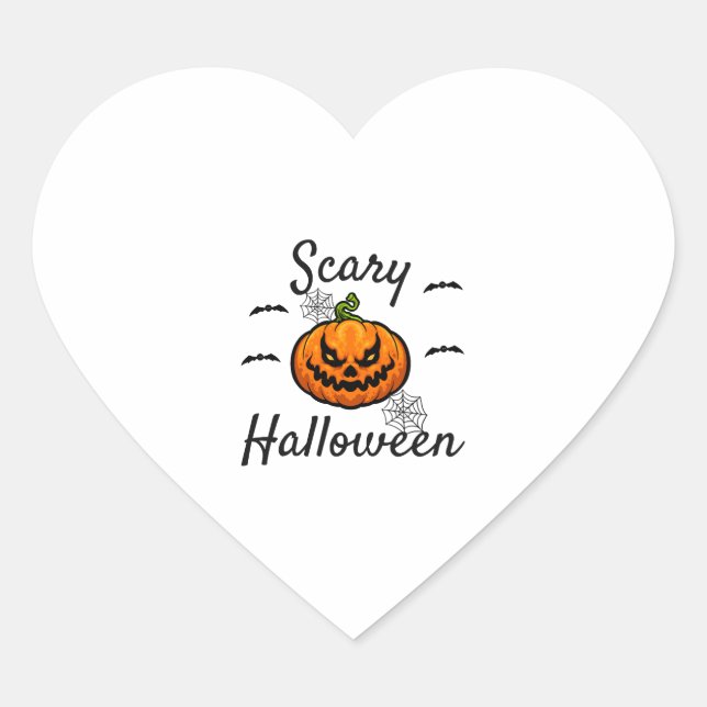 Scary Halloween         Heart Sticker (Front)