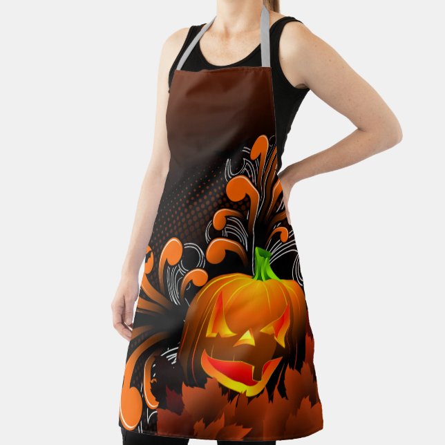 Scary Halloween Jack-o'-lantern Apron (Insitu)