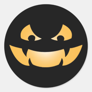 Scary Halloween Jack O' Lantern Classic Round Sticker