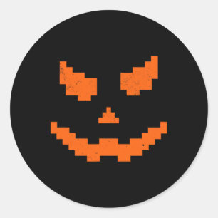 Scary Halloween Jack O Lantern Pumpkin Evil Smile Classic Round Sticker