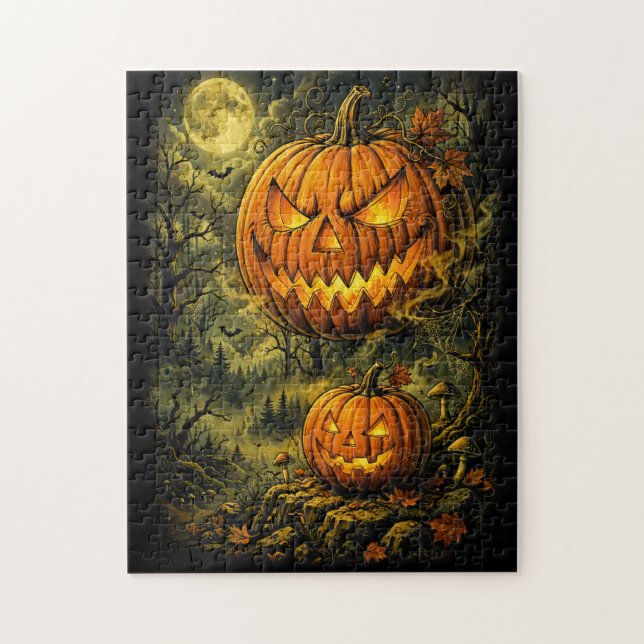 Scary Halloween Jack O'Lantern Jigsaw Puzzle (Vertical)