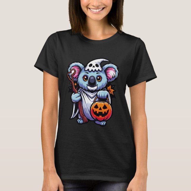 Scary Halloween Koala Ghost Spooky Candy Bag T-Shirt (Front)