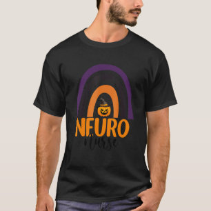 Scary Halloween Neuro Nurse Rainbow Neuroscience N T-Shirt