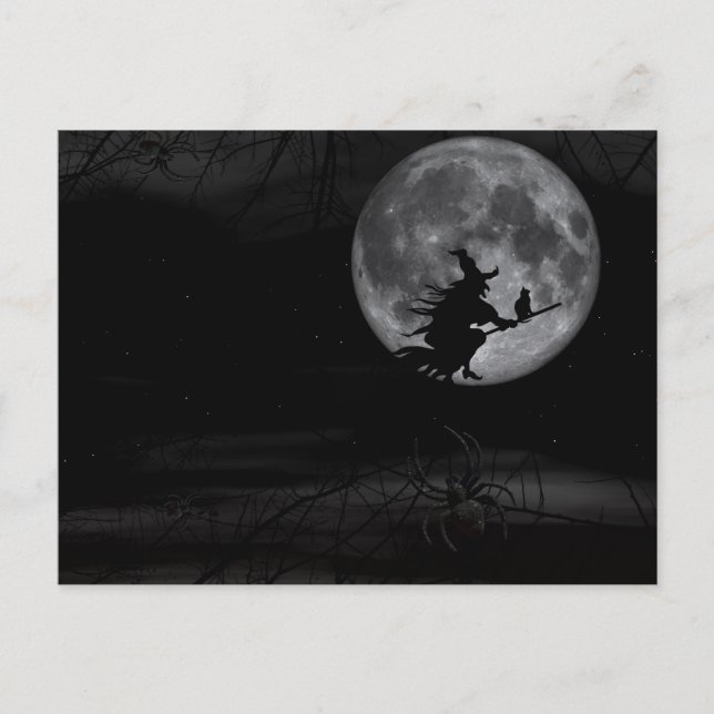 Scary Halloween Night Postcard (Front)