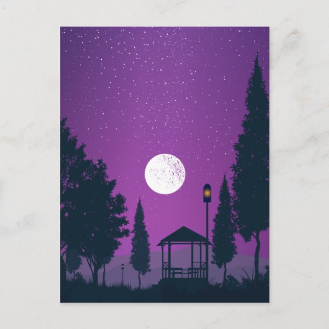 Scary Halloween Night Postcard (Front)