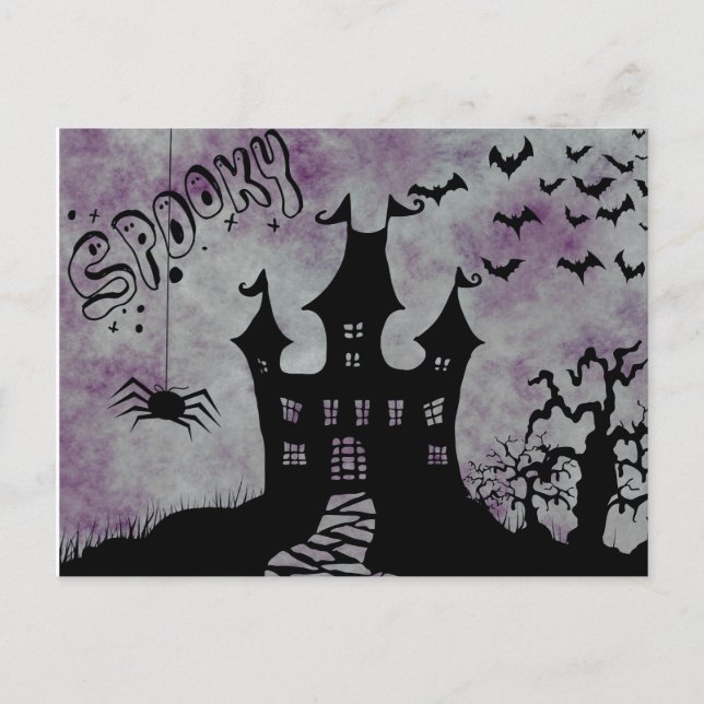 Scary Halloween Night Postcard (Front)