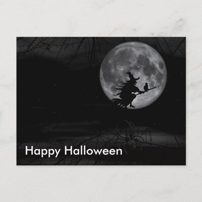 Scary Halloween Night Postcard (Front)