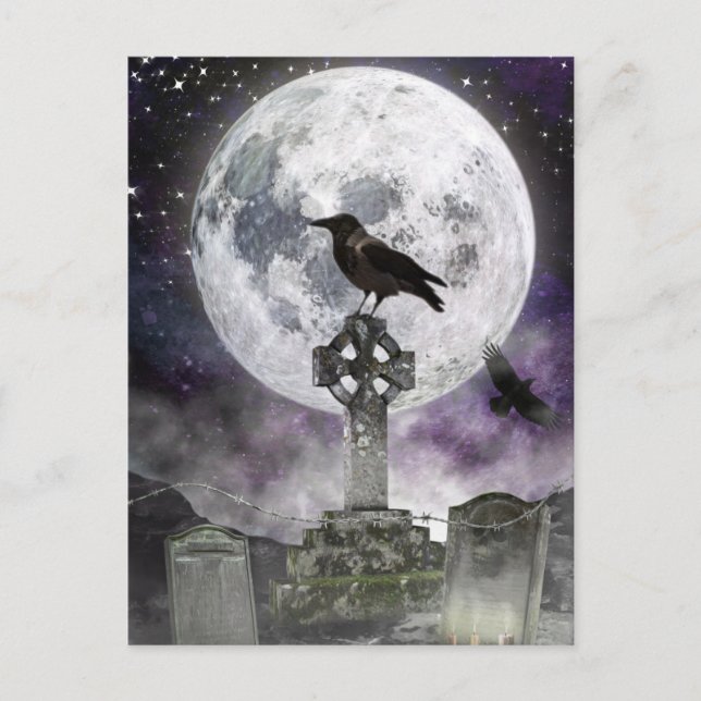 Scary Halloween Night Postcard (Front)