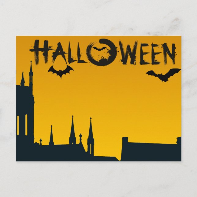 Scary Halloween Night Postcard (Front)