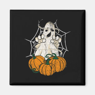 Scary Halloween Night Pumpkin Ghoul Spider Web Cre Magnet