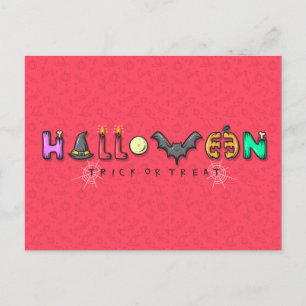 Scary Halloween Night with Owls Postcard
