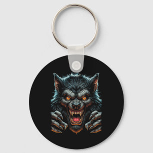 Scary Halloween Party Costume Angry Werewolf Wolfm Keychain