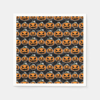 Scary Halloween Party Jack O'Lanterns Pumpkins Napkin