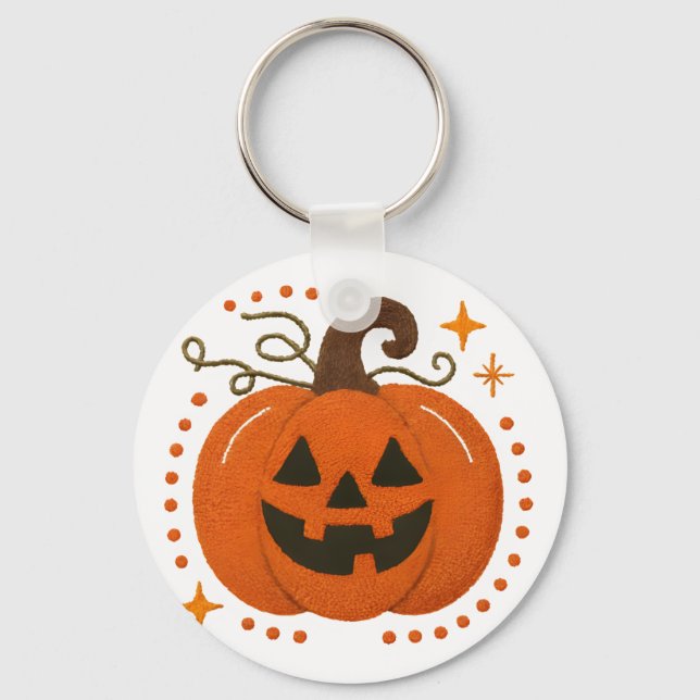 Scary Halloween Pillow – Haunted Design with Ghost Keychain (Front)