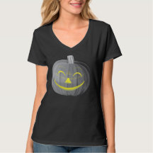 Scary Halloween Pumpkin Black and White T-Shirt