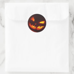 Scary Halloween Pumpkin Classic Round Sticker